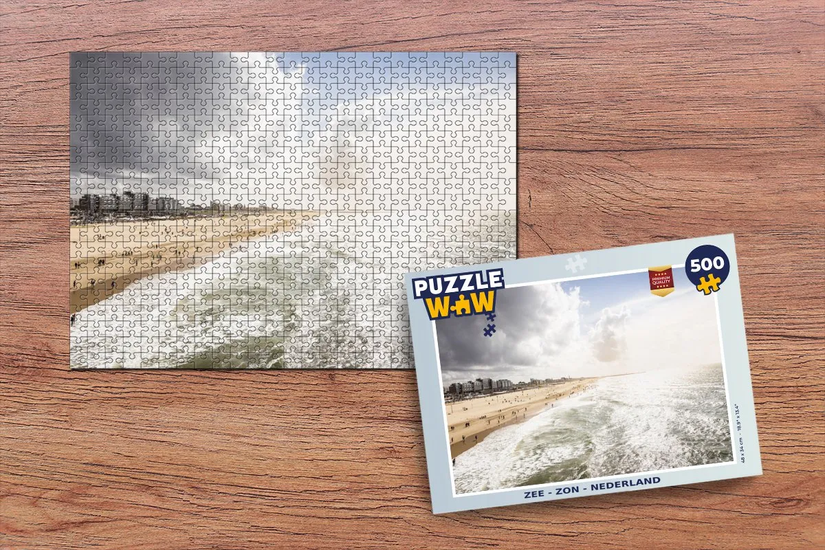 PuzzleWow Zee - Zon - Nederland Legpuzzel 500 Stuks - Multicolor