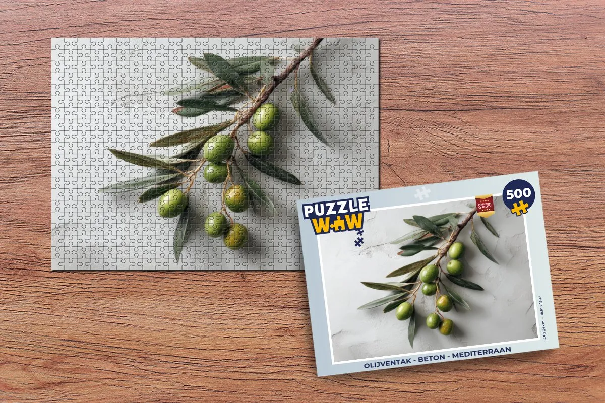 PuzzleWow Mediterraan Olijventak Legpuzzel 500 Stuks - Multicolor