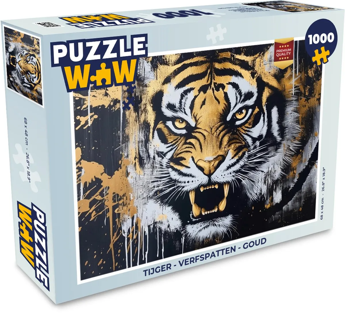 PuzzleWow Tijger Verfspatten Legpuzzel 1000 Stuks