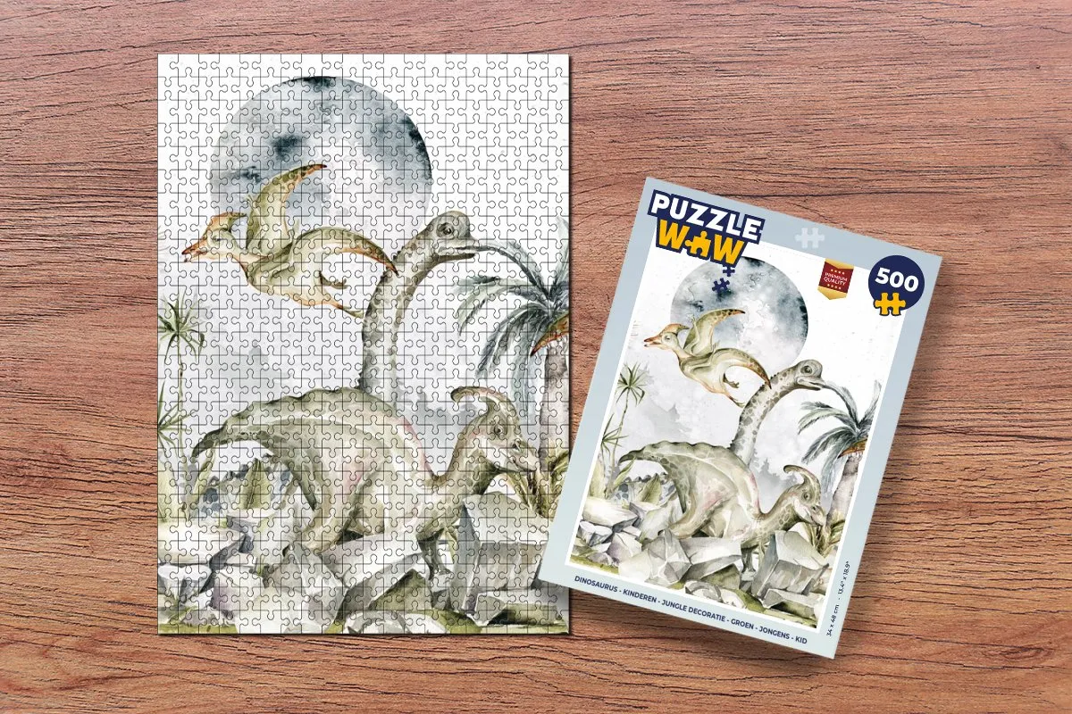 PuzzleWow Dinosaurus Puzzel 500 Stuks - Multicolor