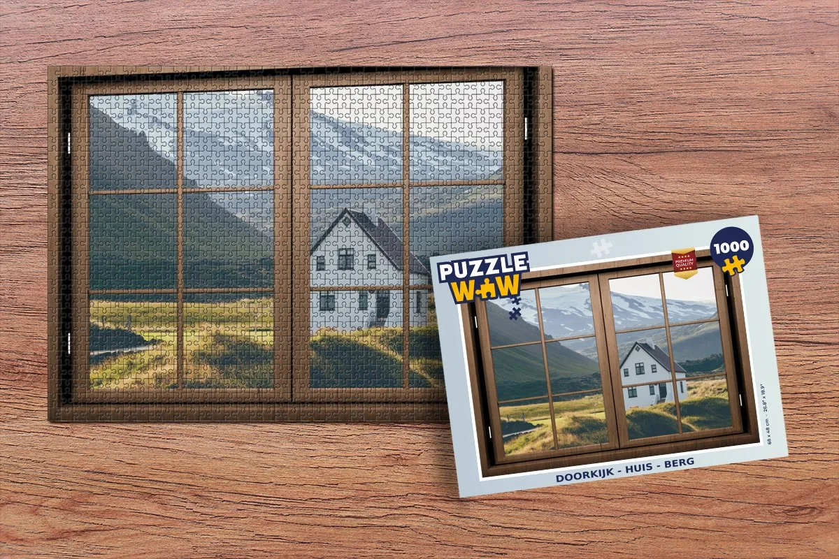 PuzzleWow Doorkijk Huis Berg Legpuzzel 1000 Stuks - Multicolor