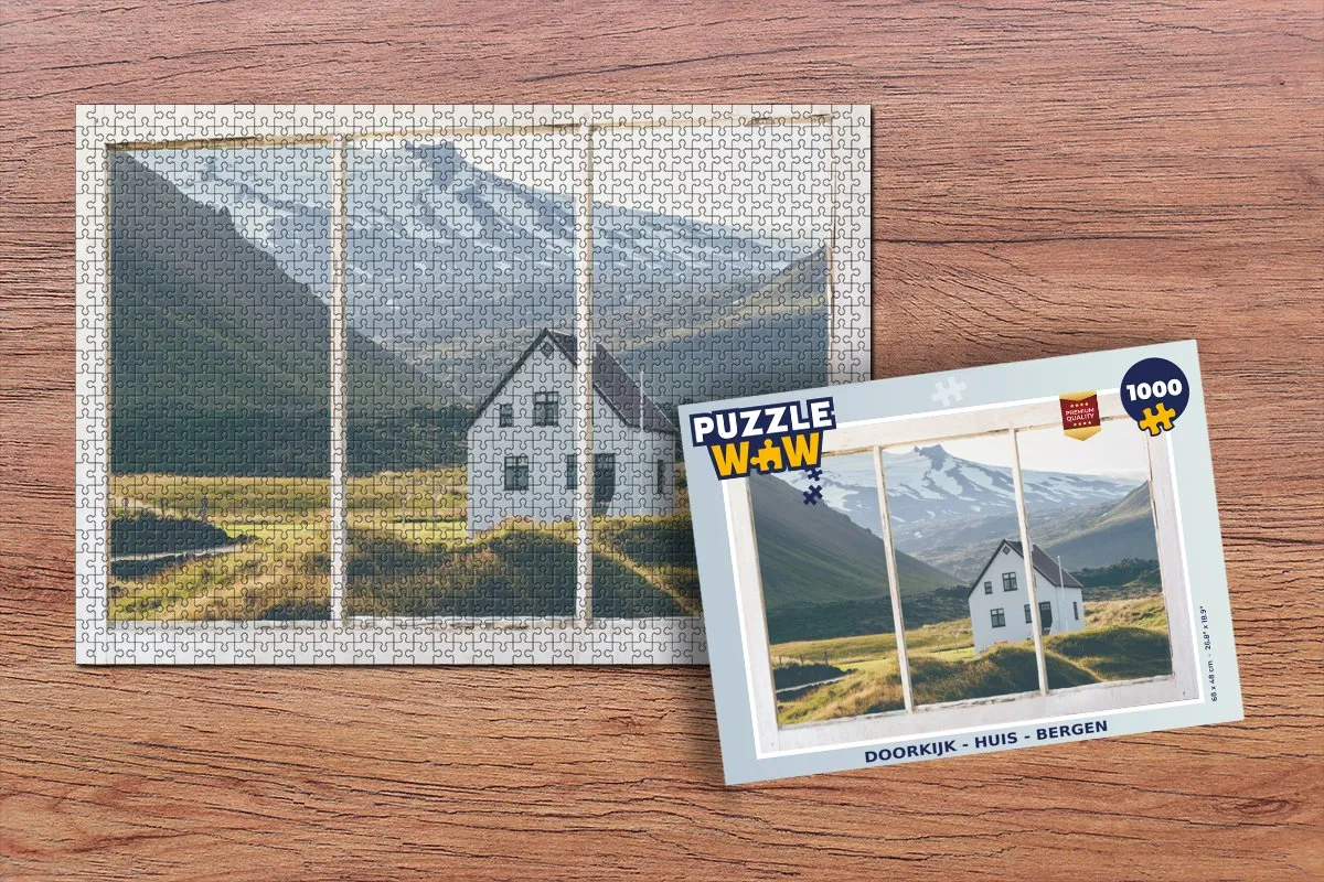 PuzzleWow Doorkijk Huis Berg Legpuzzel 1000 Stuks - Multicolor