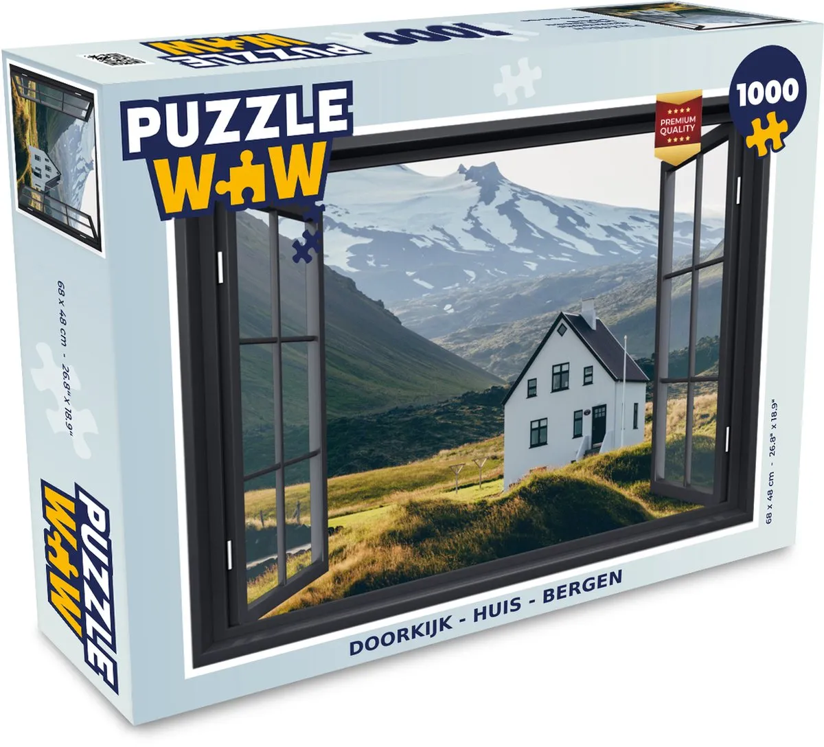 PuzzleWow Doorkijk Huis Berg Legpuzzel 1000 Stuks - Multicolor