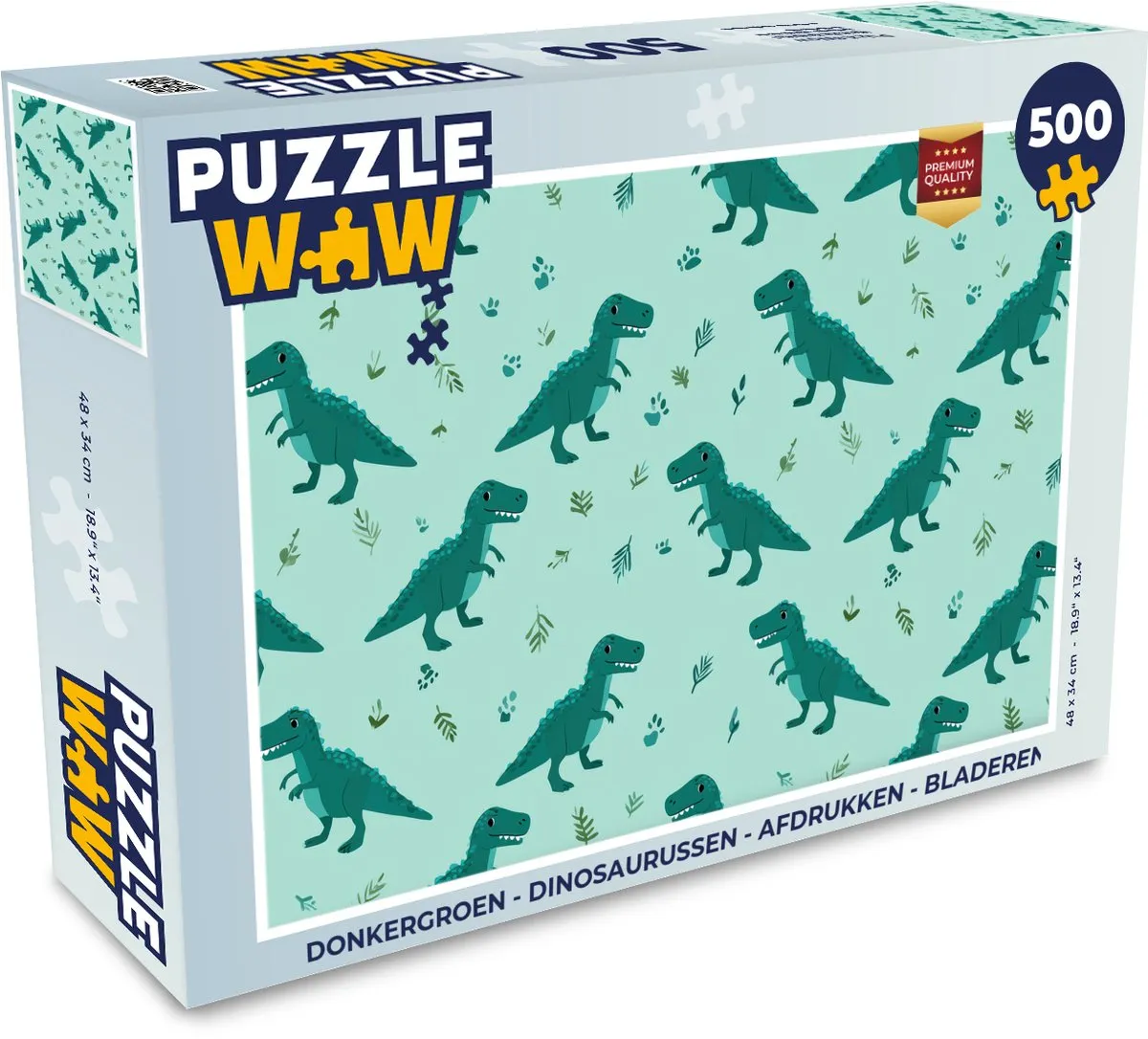 PuzzleWow Dinosaurussen Legpuzzel 500 Stuks - Donkergroen