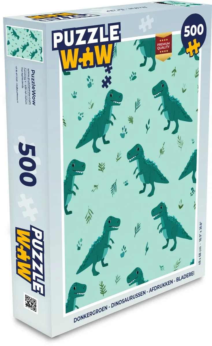 PuzzleWow Dinosaurussen Legpuzzel 500 Stuks