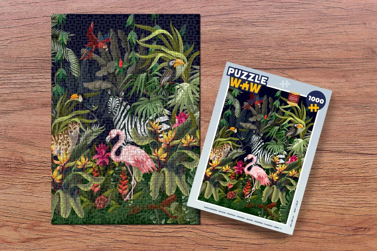 PuzzleWow Jungle Dieren Legpuzzel 1000 Stuks - Multicolor