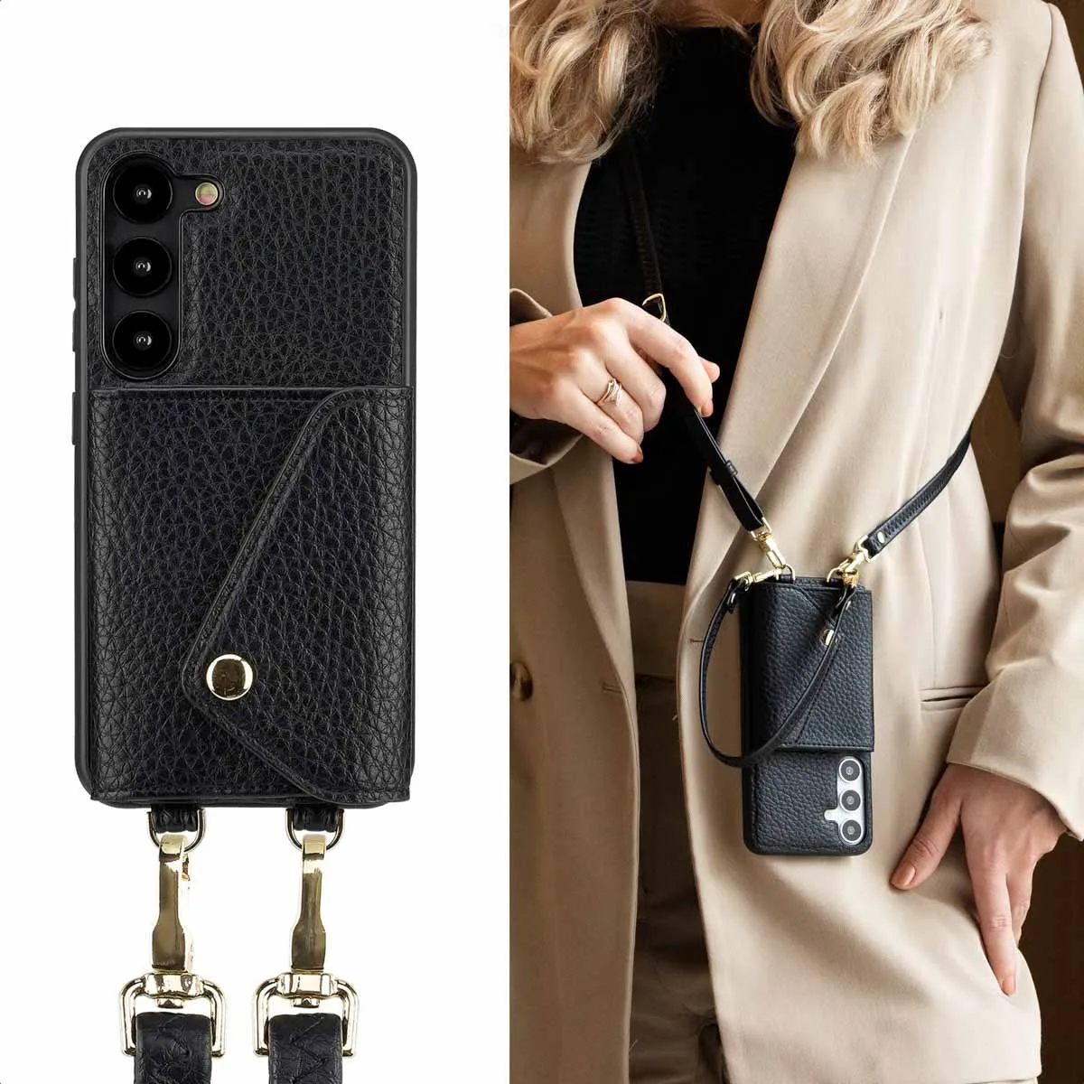 Selencia Koordhoes Samsung Galaxy S23 - 2 Pasjes - Zwart