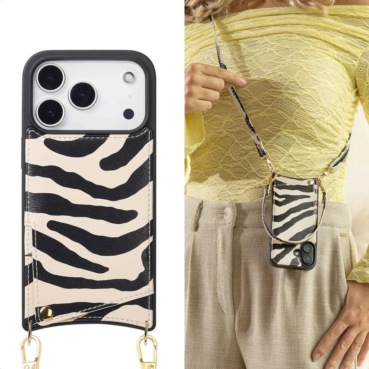 Selencia Hoesje iPhone 17 Pro Max Zazzy Zebra - 2 Pasjes