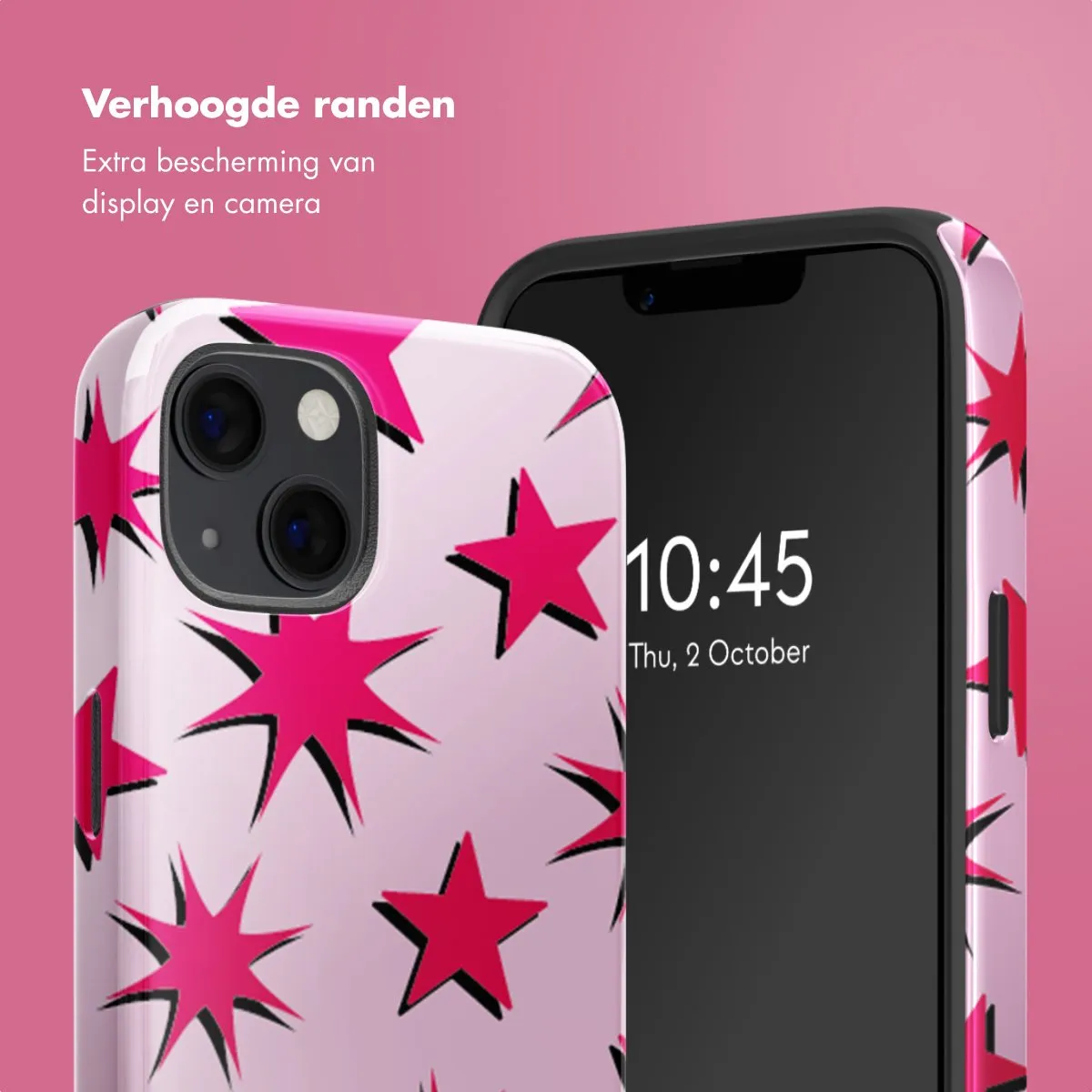 Selencia Hoesje iPhone 13 Stars Rubine Red Light Pink - MagSafe