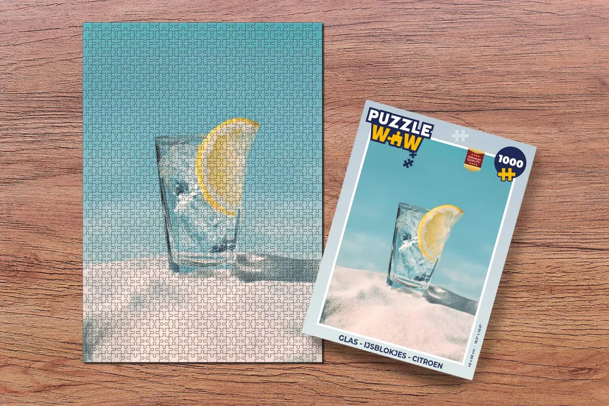 PuzzleWow Glas IJsblokjes Citroen Puzzle - 1000 Stukken