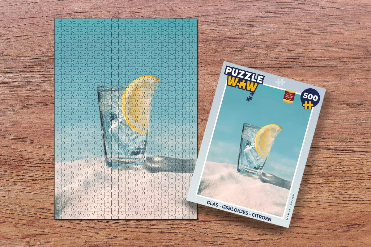 PuzzleWow Glas IJsblokjes Citroen Puzzle - 1000 Stukken