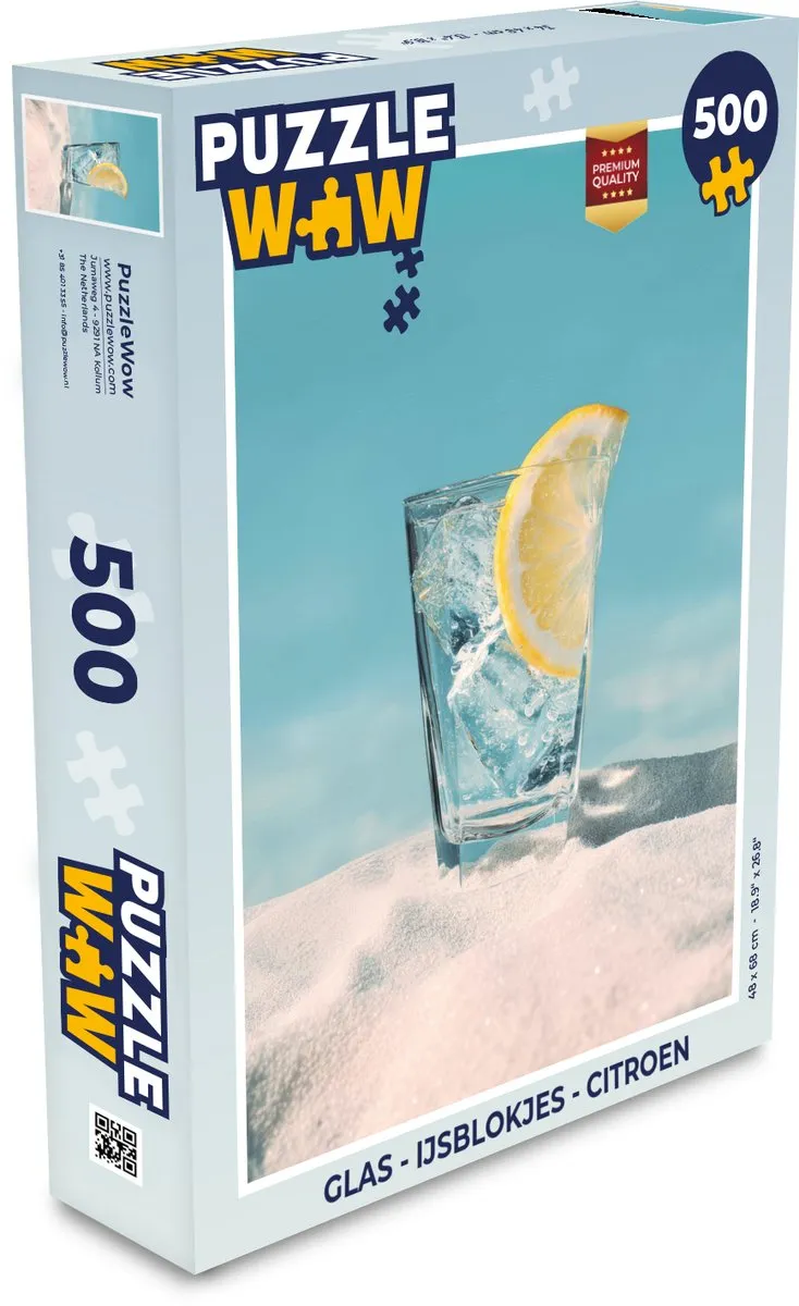 PuzzleWow Glas IJsblokjes Citroen Puzzle - 1000 Stukken