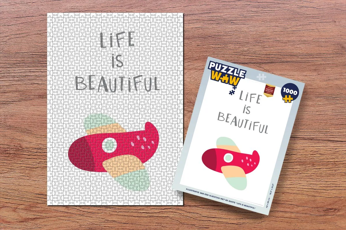 PuzzleWow Legpuzzel 1000 Stuks - 'Life is beautiful' - Multicolor