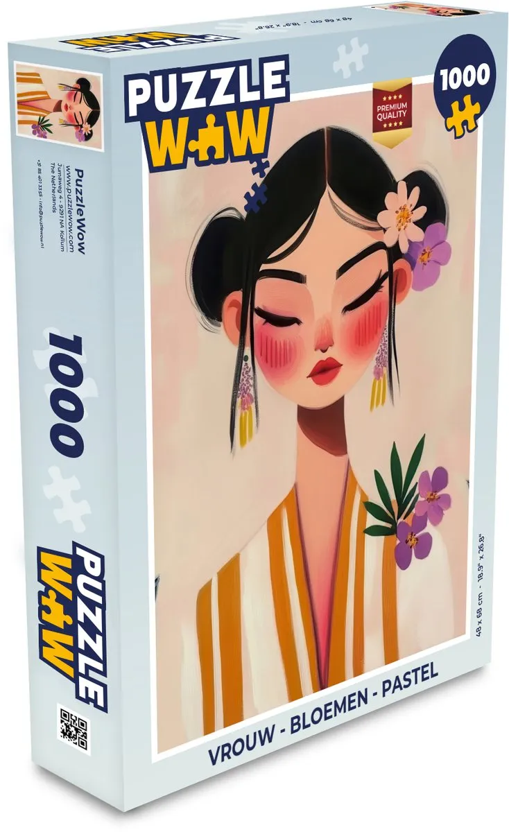 PuzzleWow Vrouw Bloemen Legpuzzel 1000 Stuks