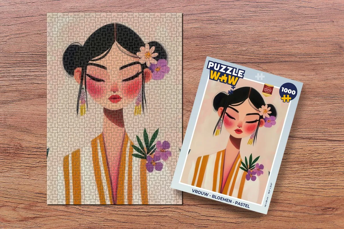 PuzzleWow Vrouw Bloemen Legpuzzel 1000 Stuks