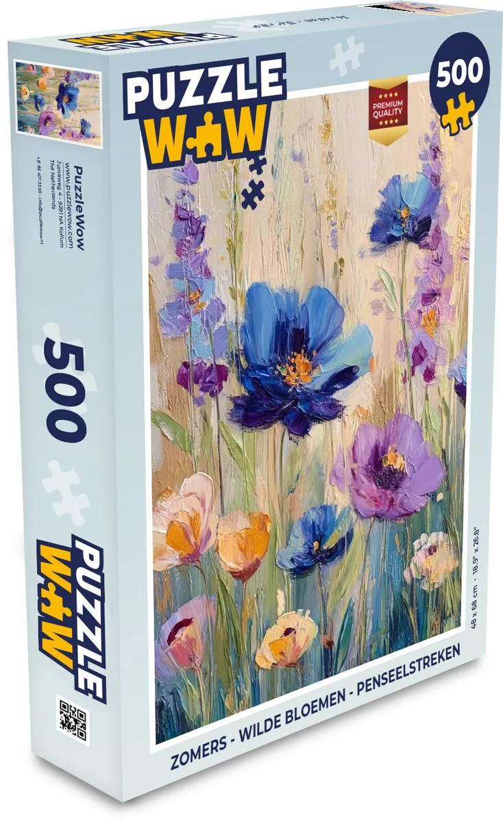 PuzzleWow Wilde Bloemen Legpuzzel 500 Stuks