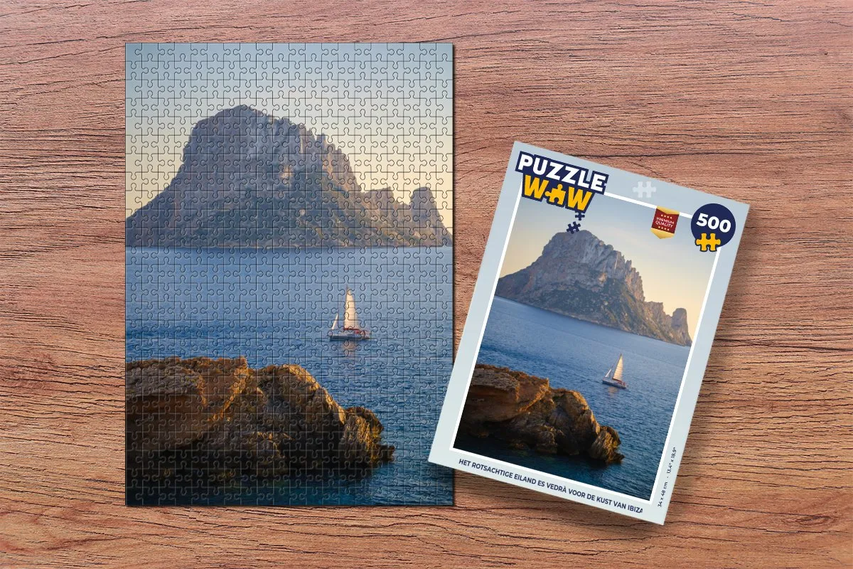 PuzzleWow Het Rotsachtige Eiland Es Vedrà Legpuzzel 500 Stuks - Multicolor