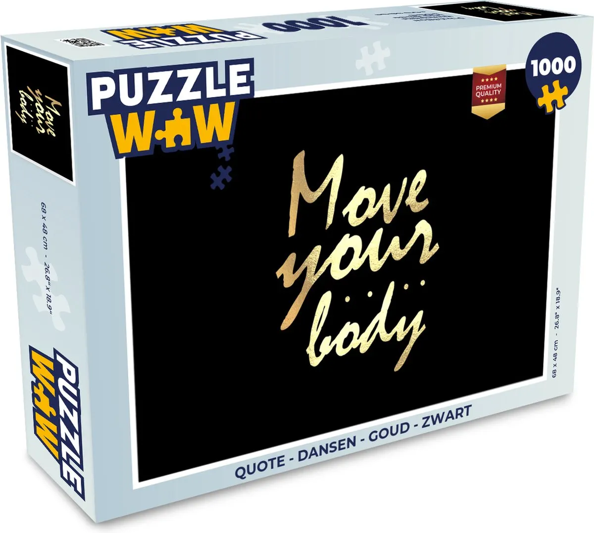 PuzzleWow Quote Dansen Legpuzzel 1000 Stuks - Multicolor