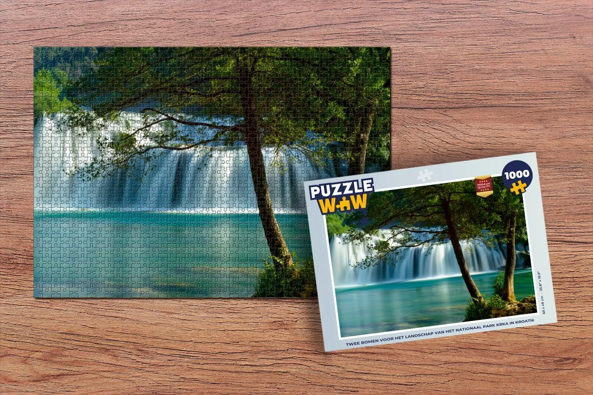 PuzzleWow Legpuzzel Twee bomen Nationaal Park Krka 1000 Stuks - Multicolor