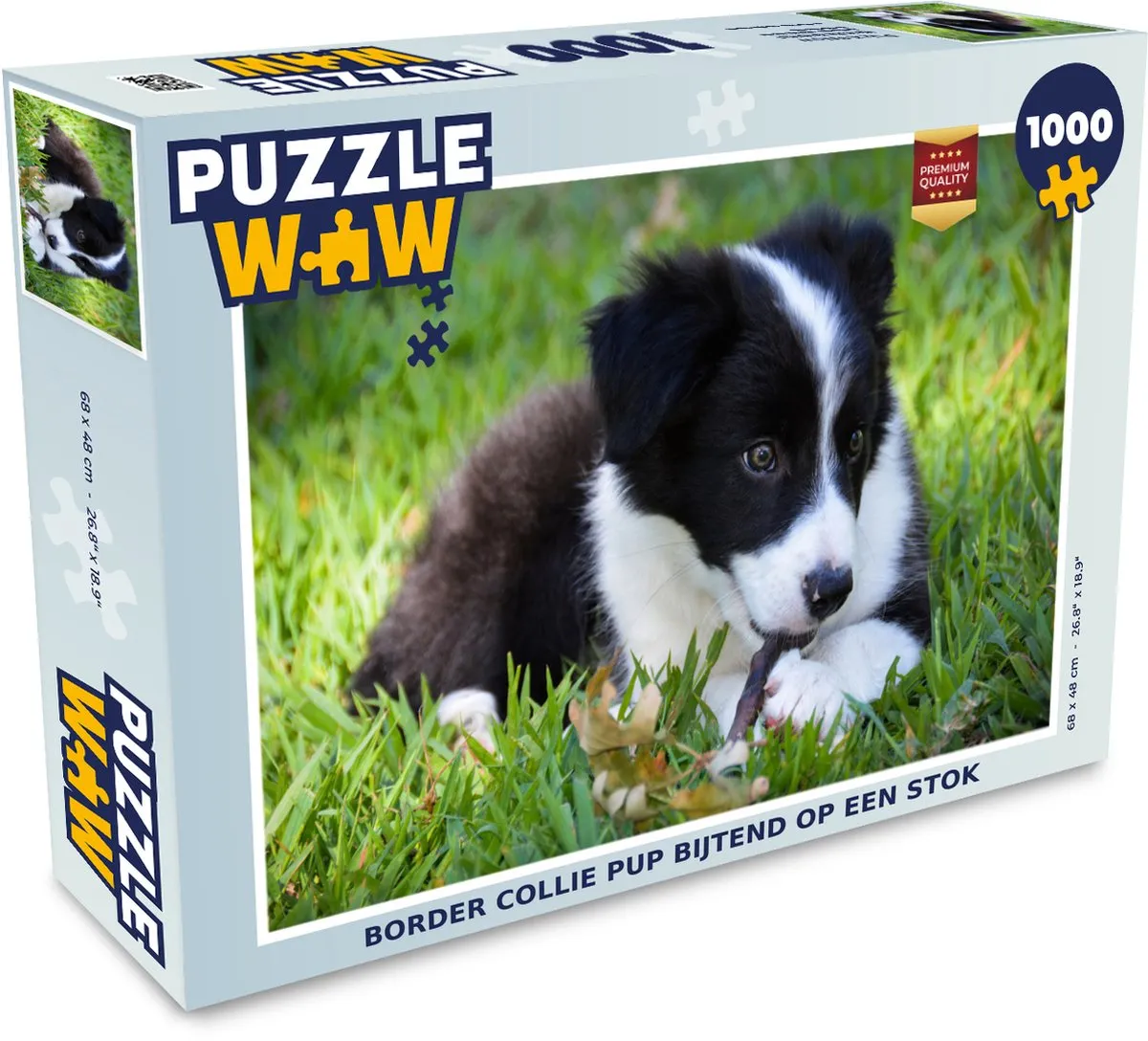 PuzzleWow Border Collie Pup Legpuzzel 1000 Stuks
