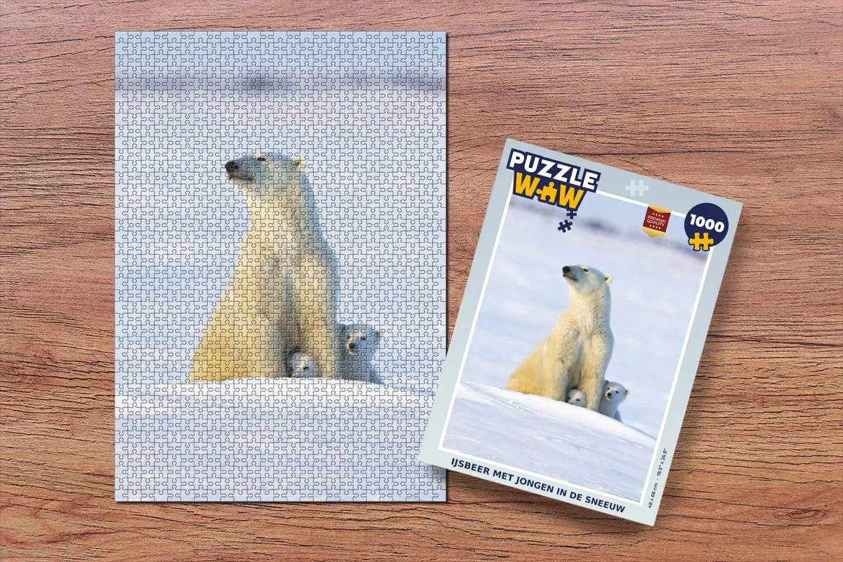 PuzzleWow IJsbeer Legpuzzel 1000 Stuks - Multicolor