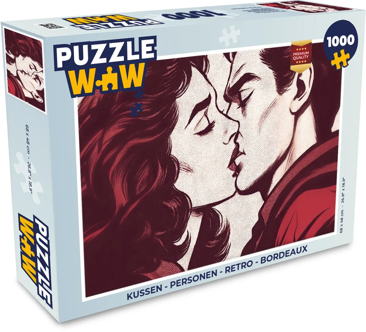 PuzzleWow Personen Retro Legpuzzel 1000 Stuks - Bordeaux