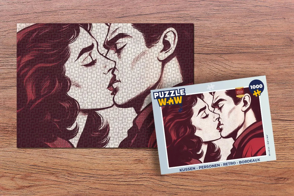 PuzzleWow Personen Retro Legpuzzel 1000 Stuks - Bordeaux