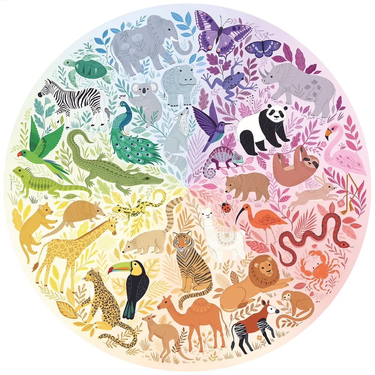 Ravensburger Round Puzzle Circle of Colors Dieren 500 Stuks