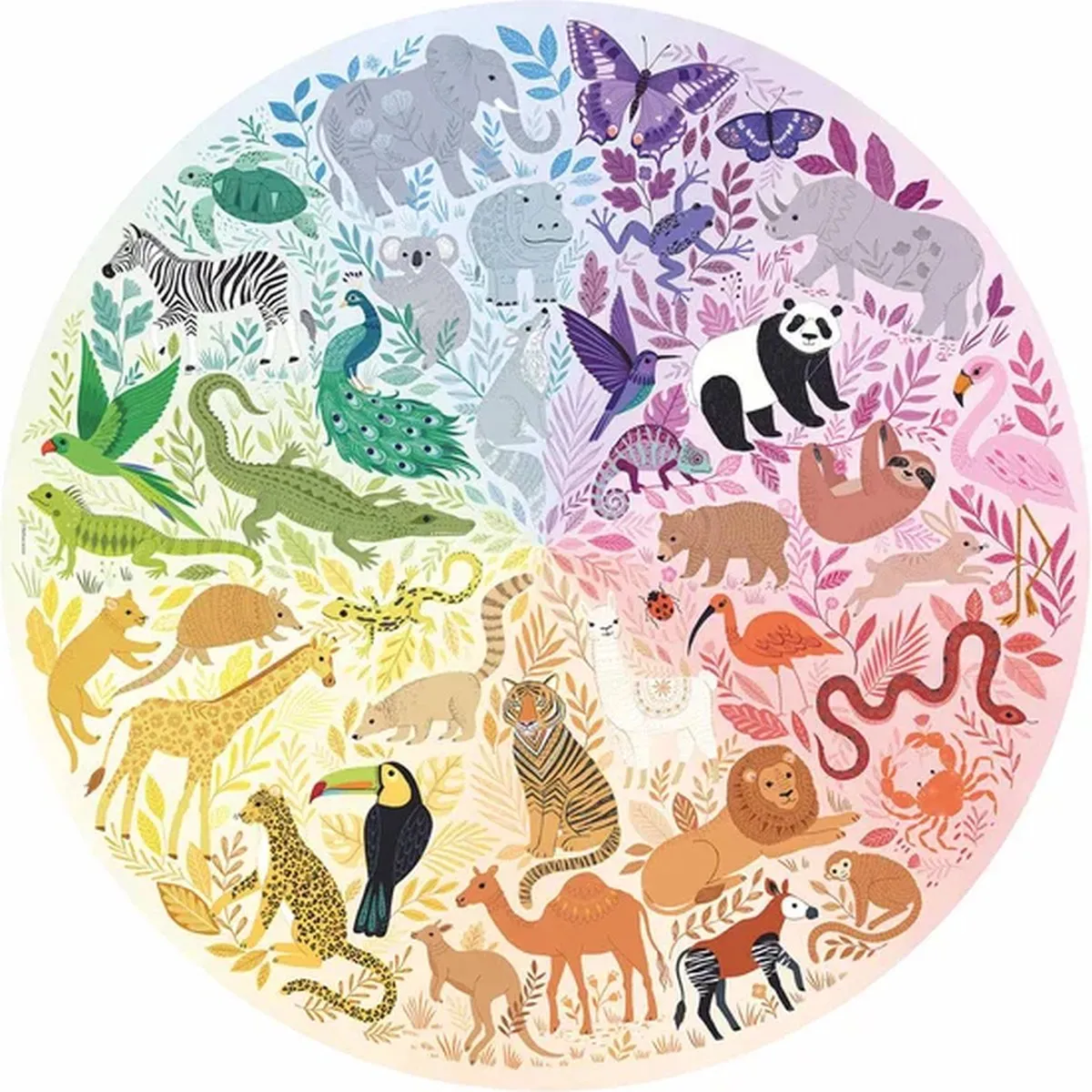 Ravensburger Round Puzzle Circle of Colors Dieren 500 Stuks