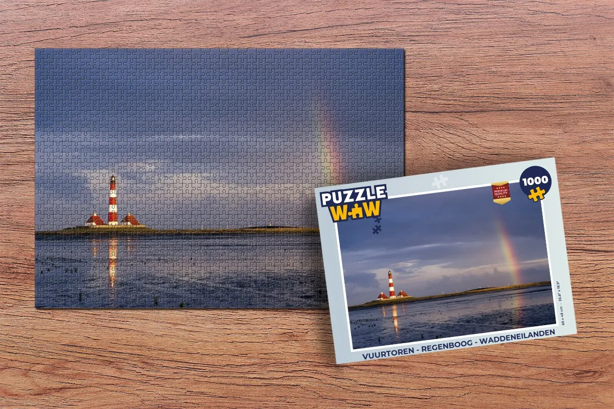 PuzzleWow Vuurtoren Regenboog Legpuzzel 1000 Stuks - Multicolor