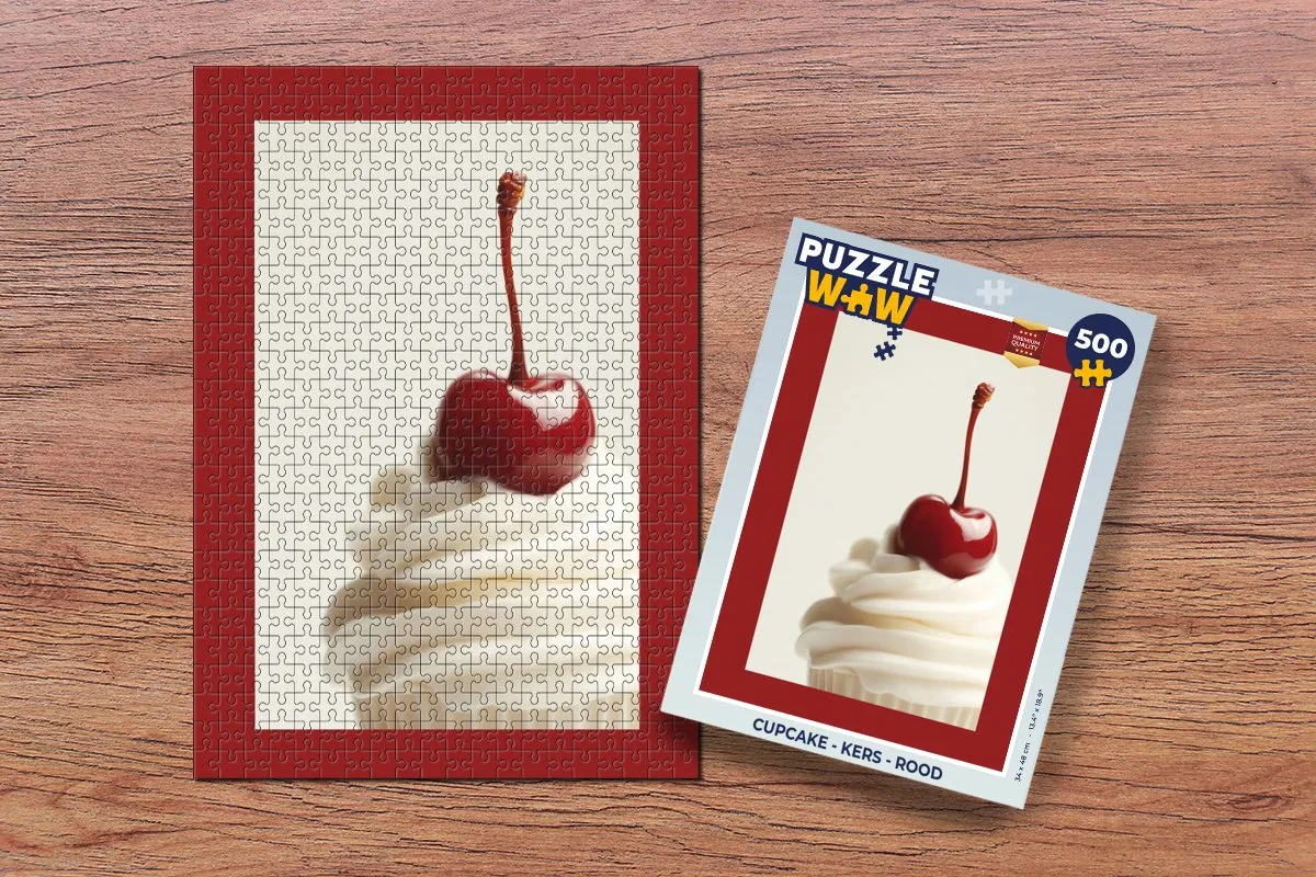 PuzzleWow Cupcake Legpuzzel 500 Stuks - Rood