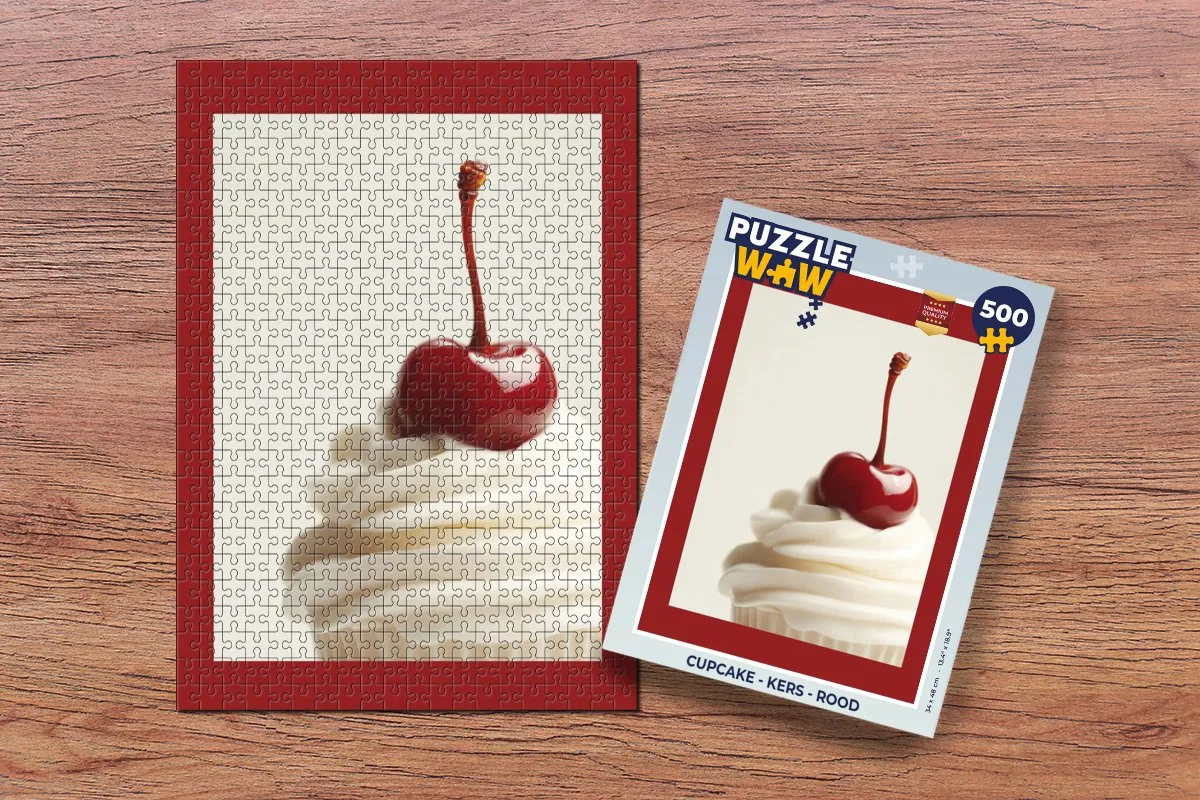 PuzzleWow Cupcake Legpuzzel 500 Stuks - Rood