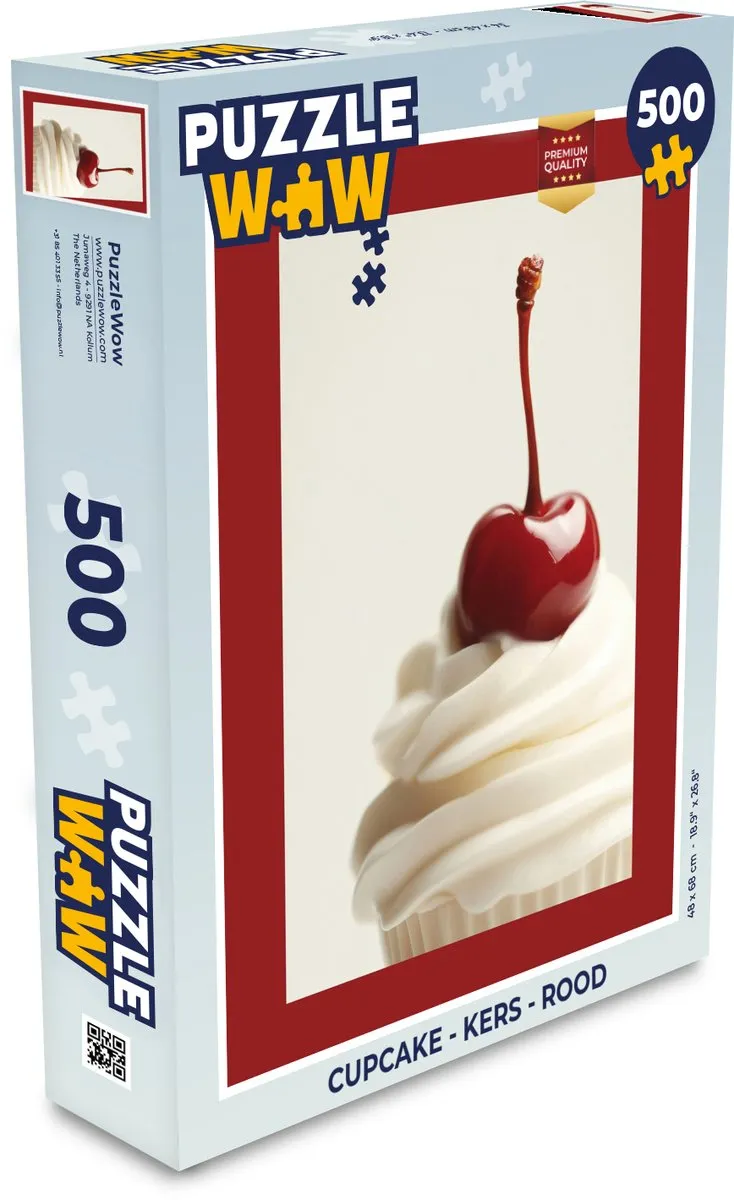 PuzzleWow Cupcake Legpuzzel 500 Stuks - Rood