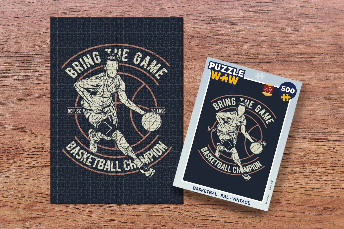 PuzzleWow Basketbal Vintage Legpuzzel 500 Stuks - Multicolor