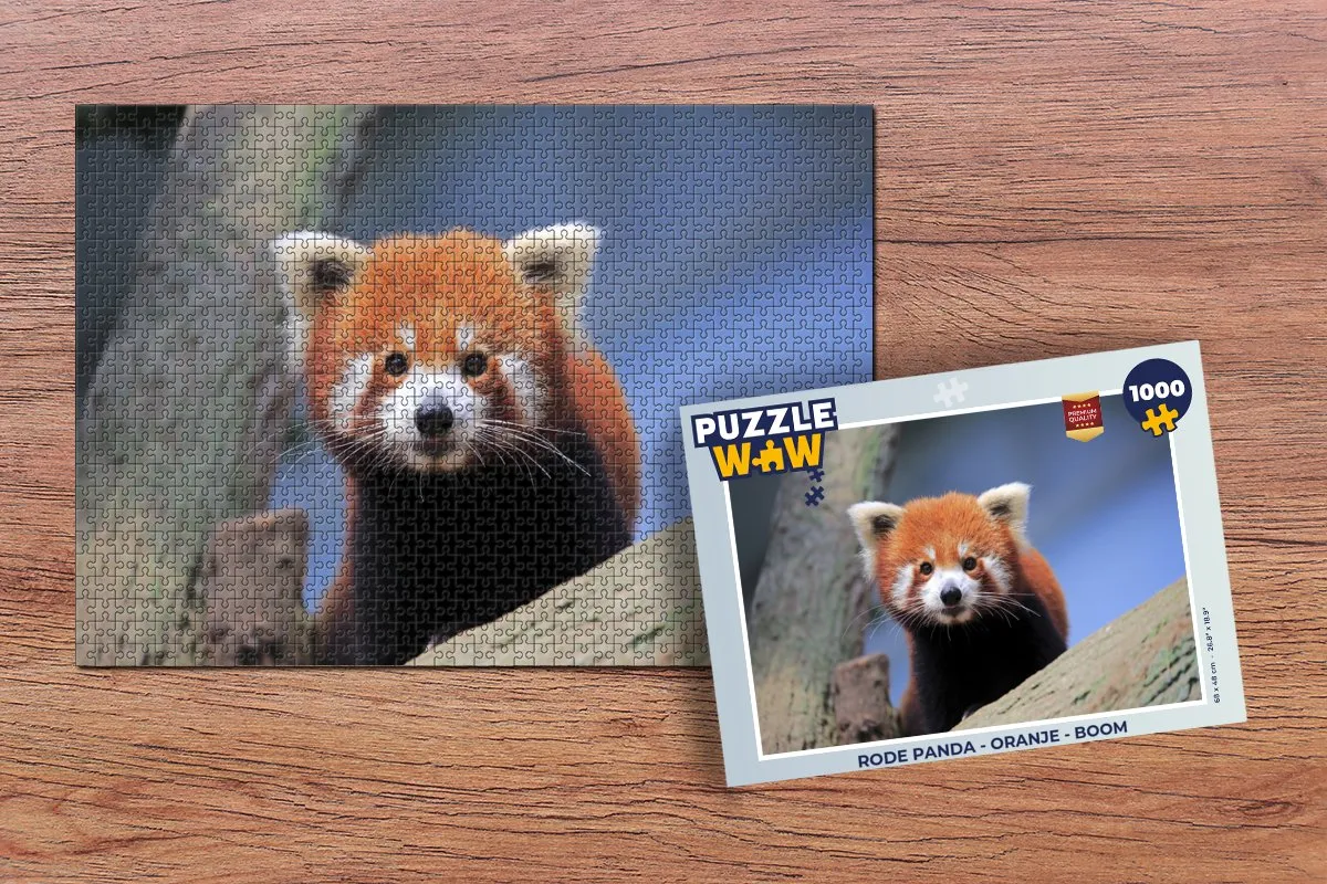 PuzzleWow Rode Panda Legpuzzel 1000 Stuks - Multicolor