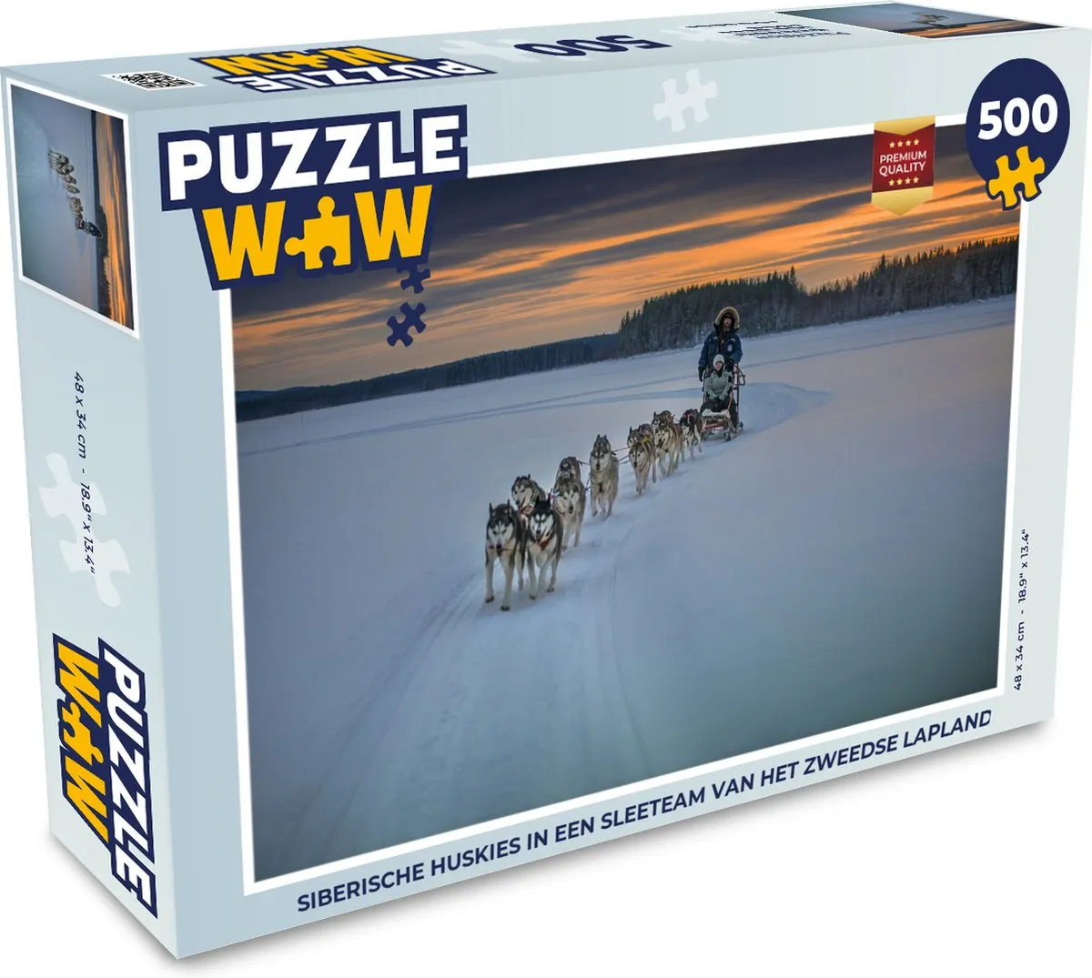 PuzzleWow Siberische Huskies Slee Team Lapland Legpuzzel 500 Stuks