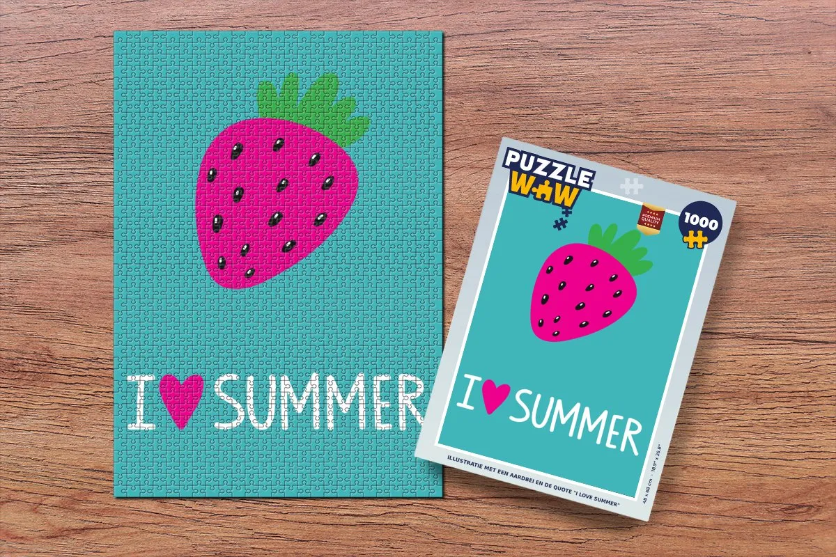 PuzzleWow Legpuzzel 1000 Stuks - I love summer Aardbei Multicolor