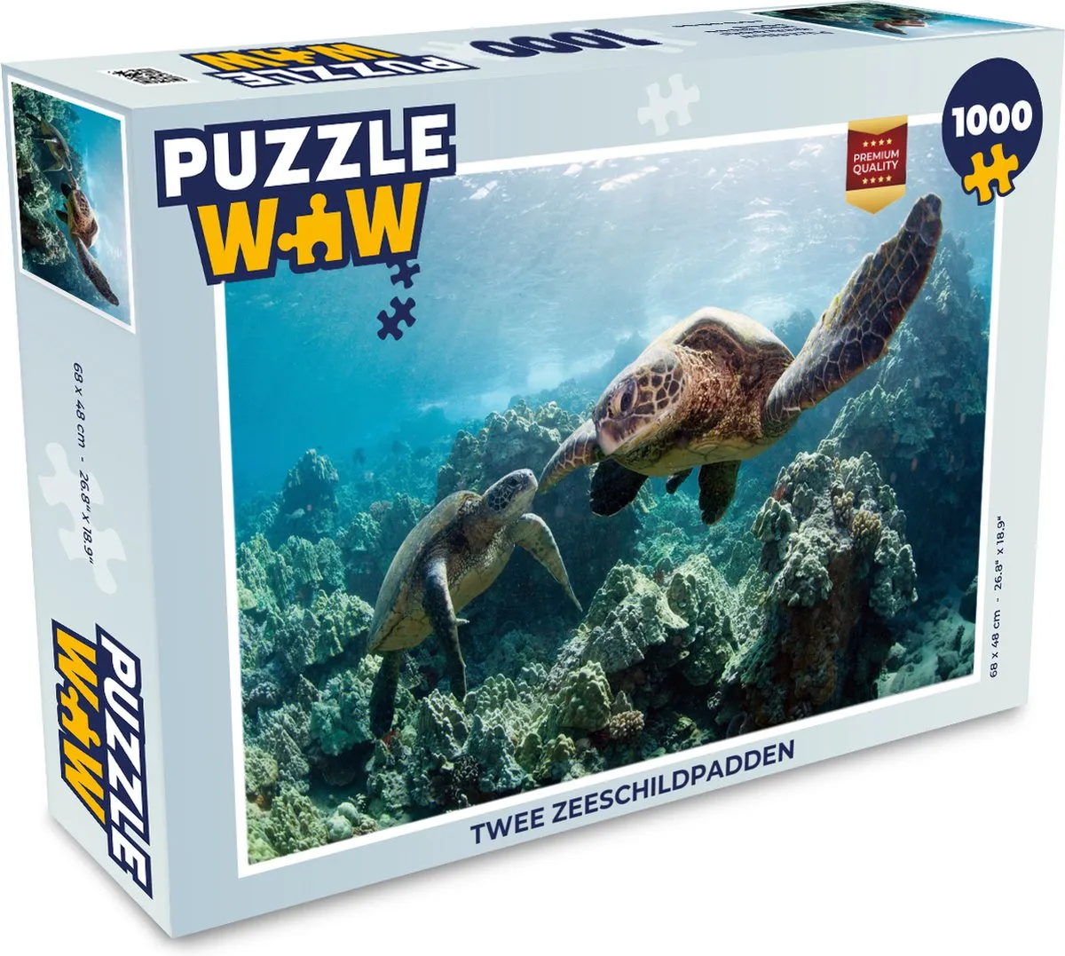 PuzzleWow Legpuzzel Twee Zeeschildpadden 1000 Stuks