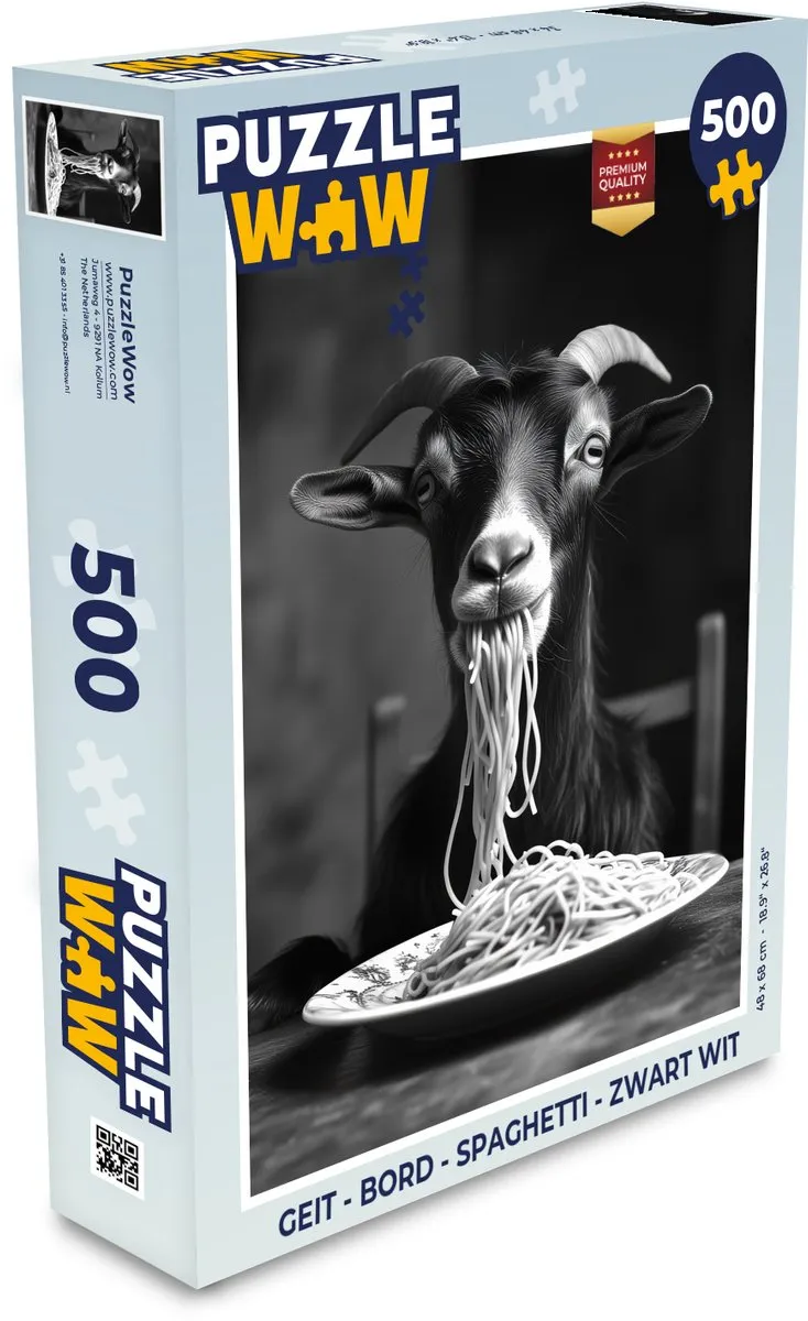 PuzzleWow Geit Spaghetti Legpuzzel 500 Stuks