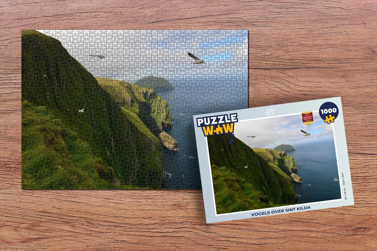 PuzzleWow Vogels over Sint Kilda Legpuzzel 1000 Stuks - Multicolor