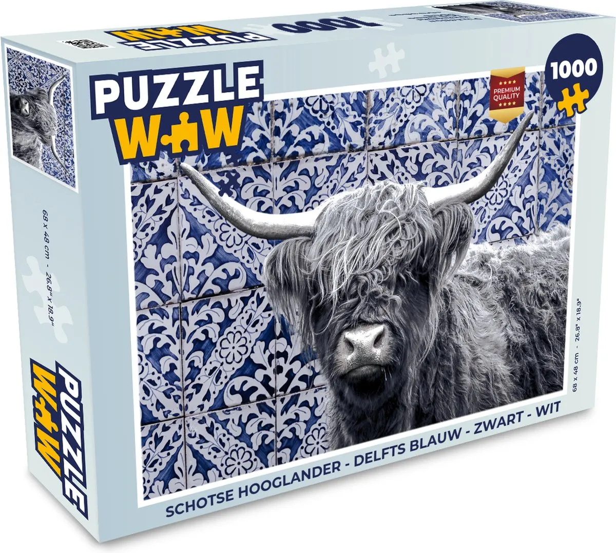 PuzzleWow Schotse Hooglander Legpuzzel 1000 Stuks