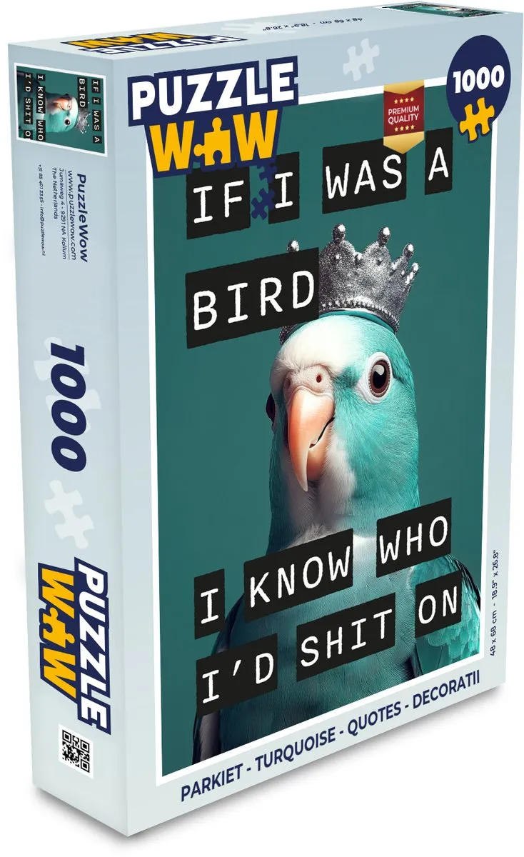 PuzzleWow Parkiet Quotes Legpuzzel 1000 Stuks