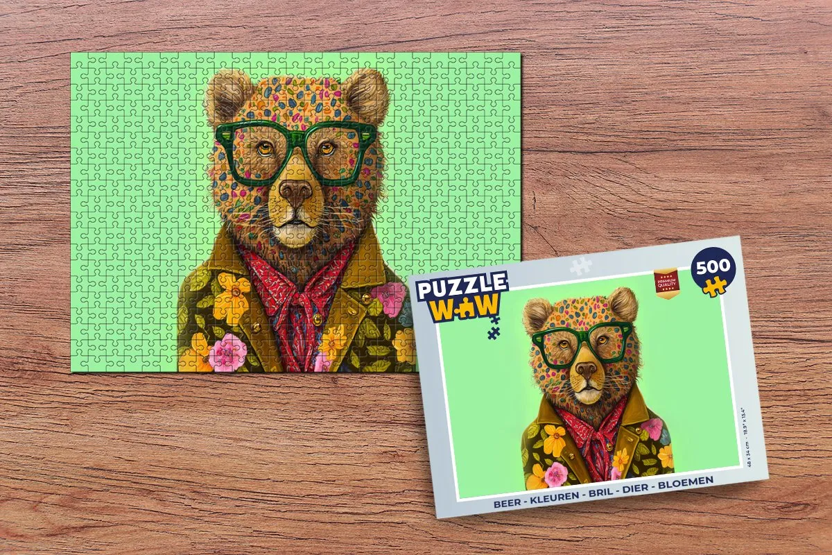 PuzzleWow Puzzel Beer 500 Stuks - Multicolor