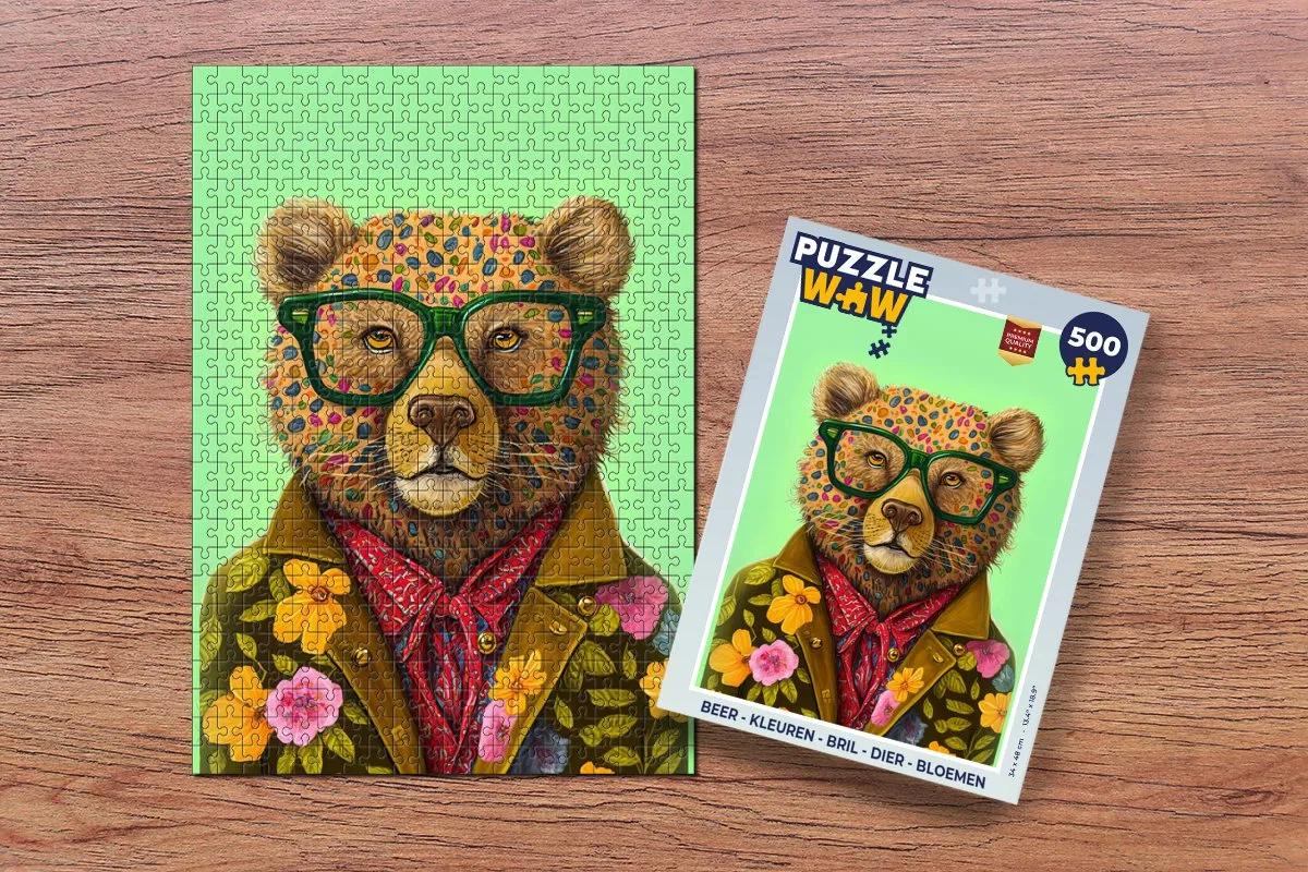PuzzleWow Puzzel Beer 500 Stuks - Multicolor