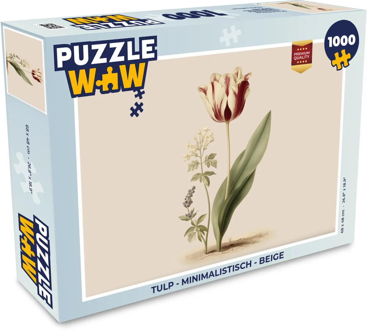 PuzzleWow Legpuzzel Tulp Minimalistisch 1000 Stuks