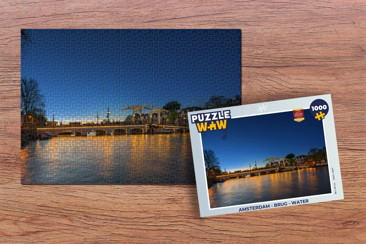 PuzzleWow Amsterdam Brug Legpuzzel 1000 Stuks - Multicolor