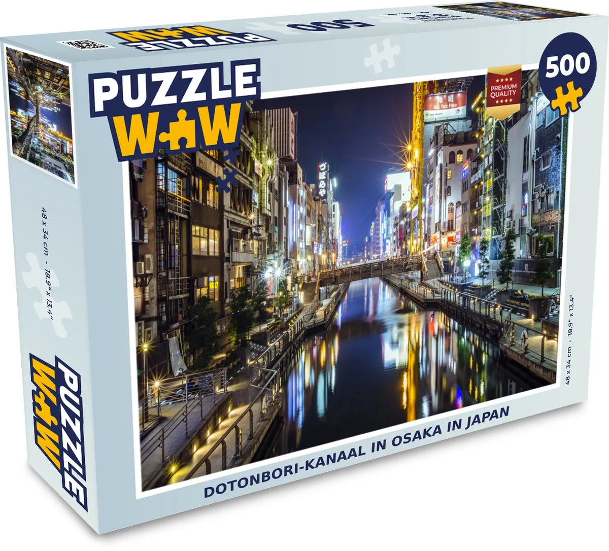 PuzzleWow Dotonbori-kanaal Osaka Legpuzzel 500 Stuks