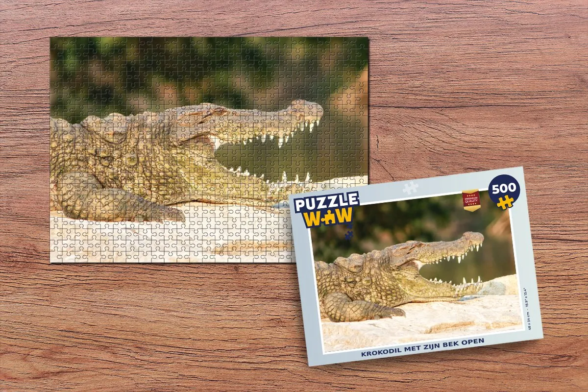 PuzzleWow Krokodil - Tanden Legpuzzel 500 Stuks - Multicolor