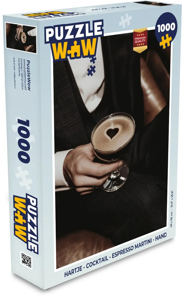 PuzzleWow Puzzel Hartje Espresso Martini 1000 Stuks