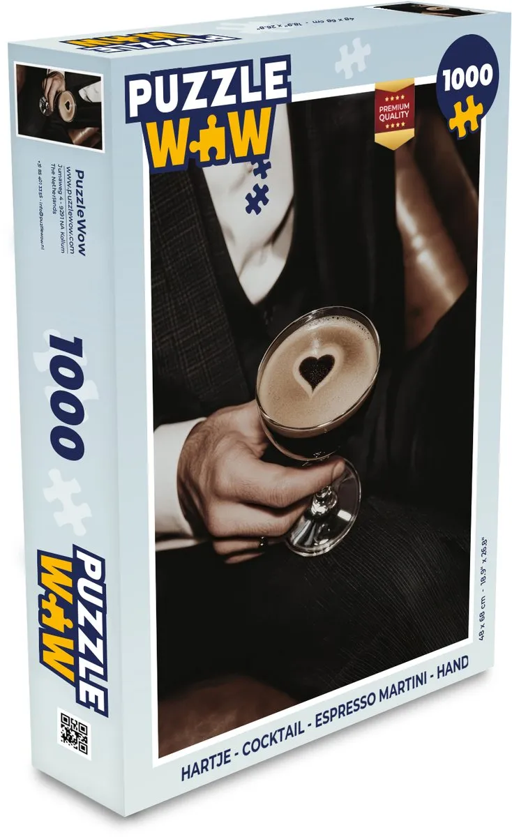PuzzleWow Puzzel Hartje Espresso Martini 1000 Stuks